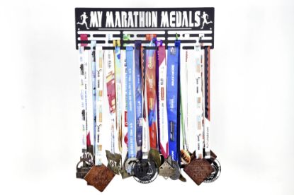 Picture of  My Marathon Medals Medal Hanger - 3 Rows -  Black