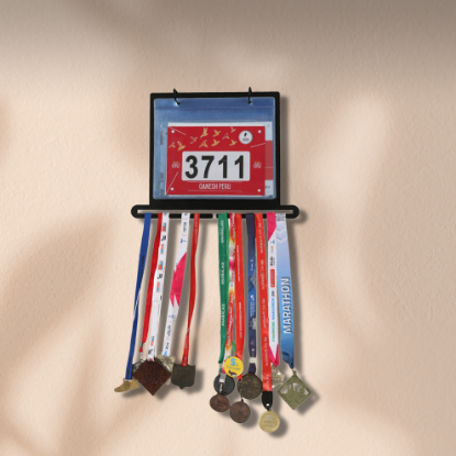 Picture of All In One Race Bib Display & Medal Hanger Unit-Black