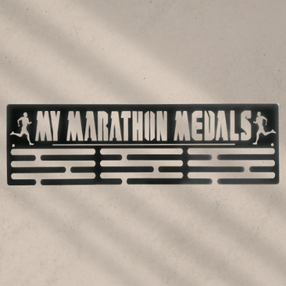 Picture of  My Marathon Medals Medal Hanger - 3 Rows -  Black